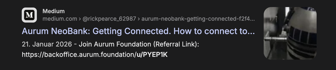 His Medium post promoting Aurum with the referral link /u/PYEP1K.